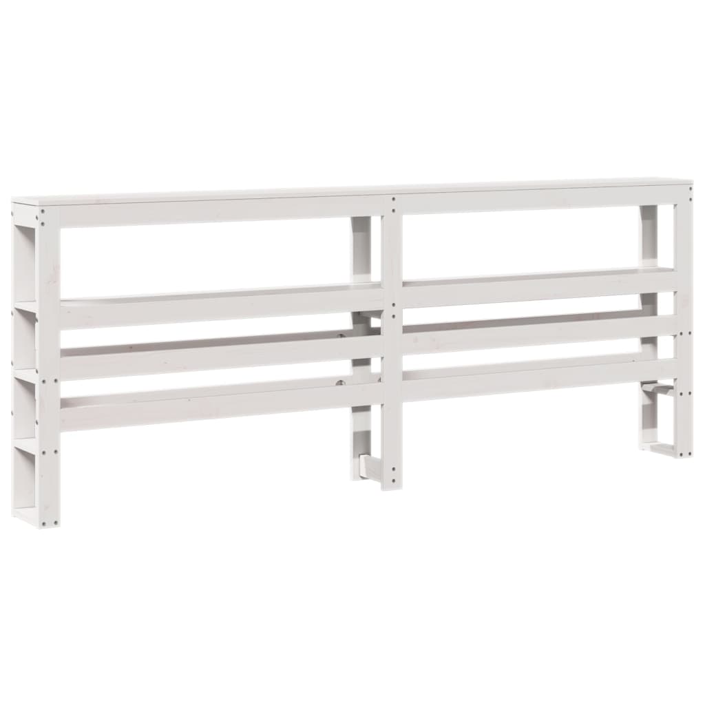 vidaXL Kopfteil mit Ablagen Weiß 180 cm Massivholz Kiefer