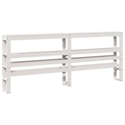 vidaXL Kopfteil mit Ablagen Weiß 180 cm Massivholz Kiefer