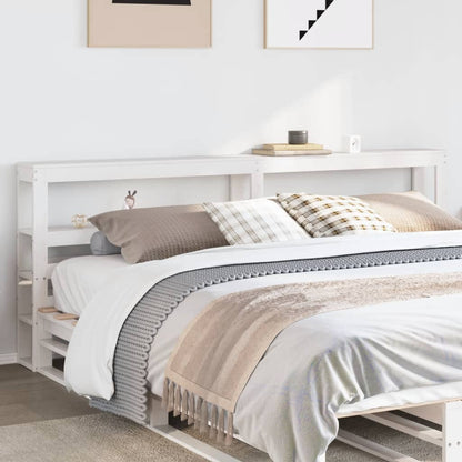 vidaXL Kopfteil mit Ablagen Weiß 180 cm Massivholz Kiefer