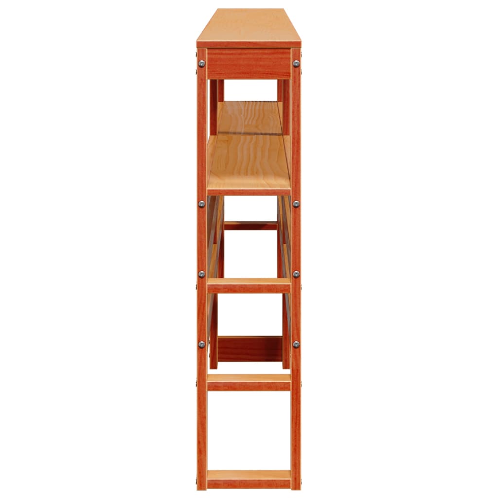vidaXL Kopfteil mit Ablagen Wachsbraun 180 cm Massivholz Kiefer