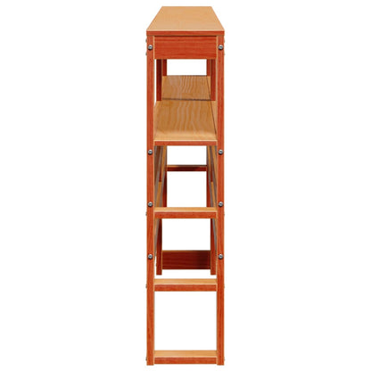 vidaXL Kopfteil mit Ablagen Wachsbraun 180 cm Massivholz Kiefer