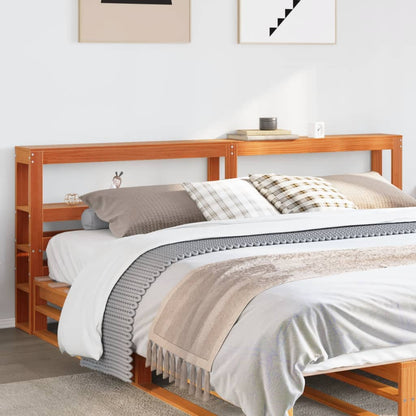 vidaXL Kopfteil mit Ablagen Wachsbraun 180 cm Massivholz Kiefer