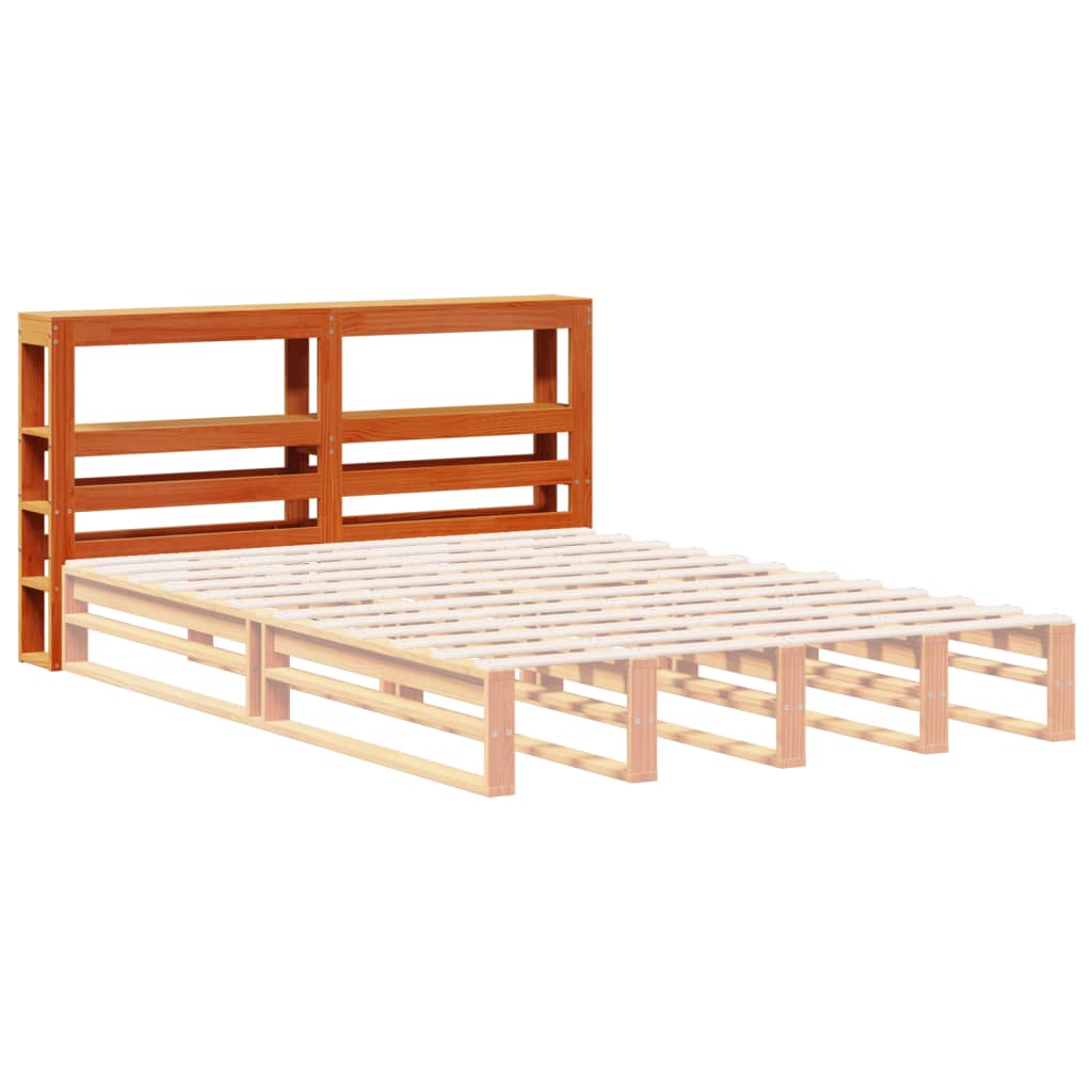 vidaXL Kopfteil mit Ablagen Wachsbraun 150 cm Massivholz Kiefer