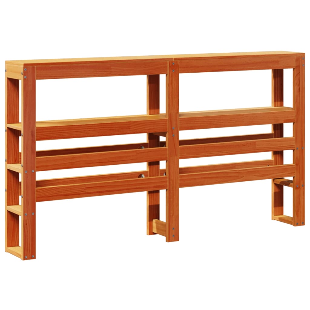 vidaXL Kopfteil mit Ablagen Wachsbraun 150 cm Massivholz Kiefer