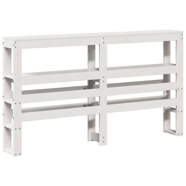 vidaXL Kopfteil mit Ablagen Weiß 140 cm Massivholz Kiefer