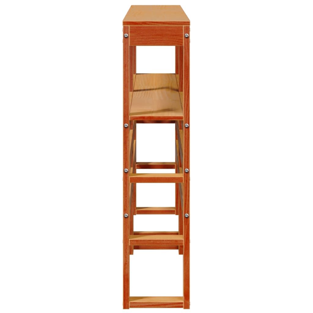 vidaXL Kopfteil mit Ablagen Wachsbraun 140 cm Massivholz Kiefer