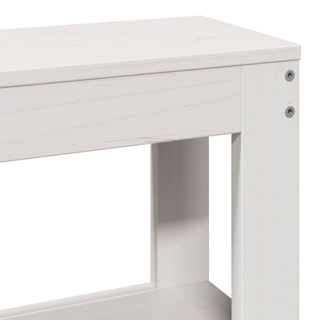 vidaXL Kopfteil mit Ablagen Weiß 135 cm Massivholz Kiefer