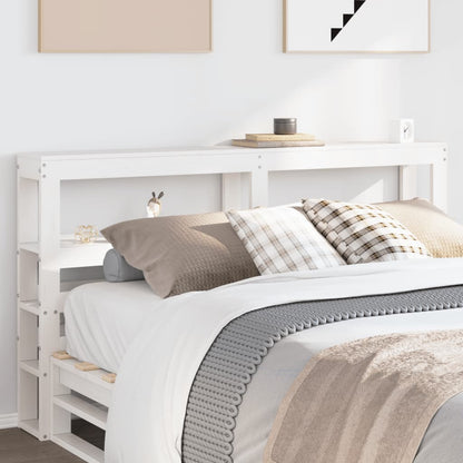 vidaXL Kopfteil mit Ablagen Weiß 135 cm Massivholz Kiefer