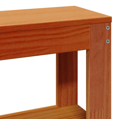 vidaXL Kopfteil mit Ablagen Wachsbraun 135 cm Massivholz Kiefer