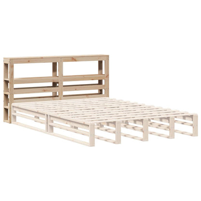 vidaXL Kopfteil mit Ablagen 120 cm Massivholz Kiefer