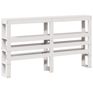 vidaXL Kopfteil mit Ablagen Weiß 120 cm Massivholz Kiefer