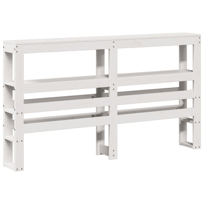 vidaXL Kopfteil mit Ablagen Weiß 120 cm Massivholz Kiefer