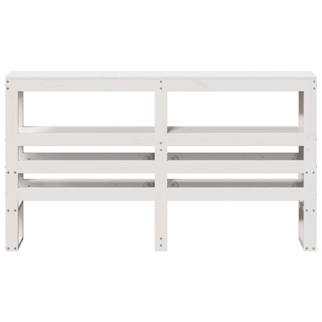 vidaXL Kopfteil mit Ablagen Weiß 120 cm Massivholz Kiefer