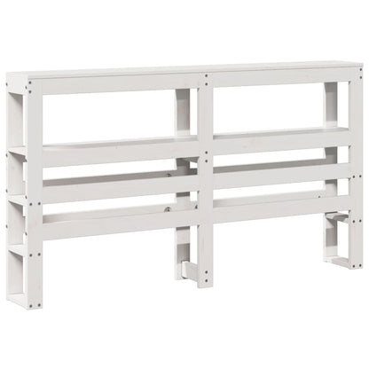 vidaXL Kopfteil mit Ablagen Weiß 120 cm Massivholz Kiefer