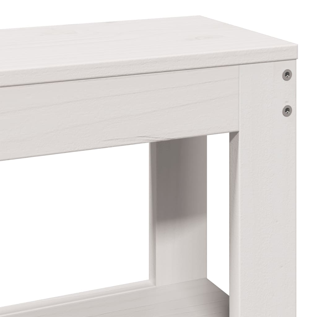 vidaXL Kopfteil mit Ablagen Weiß 120 cm Massivholz Kiefer