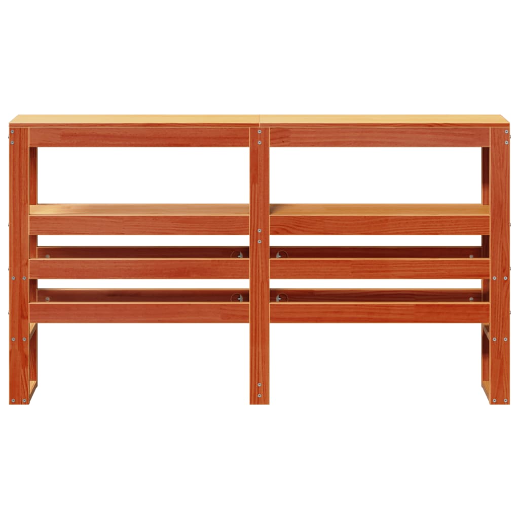 vidaXL Kopfteil mit Ablagen Wachsbraun 120 cm Massivholz Kiefer