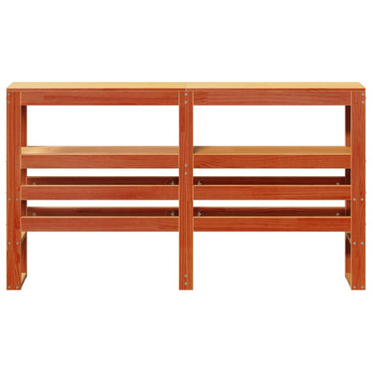 vidaXL Kopfteil mit Ablagen Wachsbraun 120 cm Massivholz Kiefer