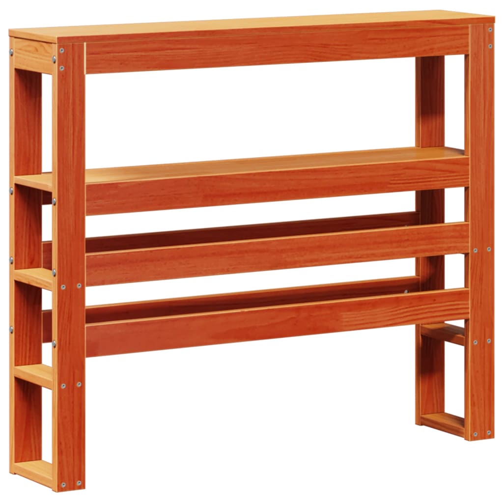 vidaXL Kopfteil mit Ablagen Wachsbraun 100 cm Massivholz Kiefer