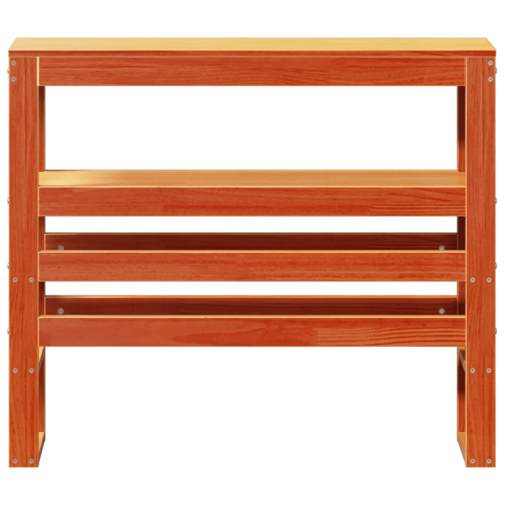 vidaXL Kopfteil mit Ablagen Wachsbraun 100 cm Massivholz Kiefer