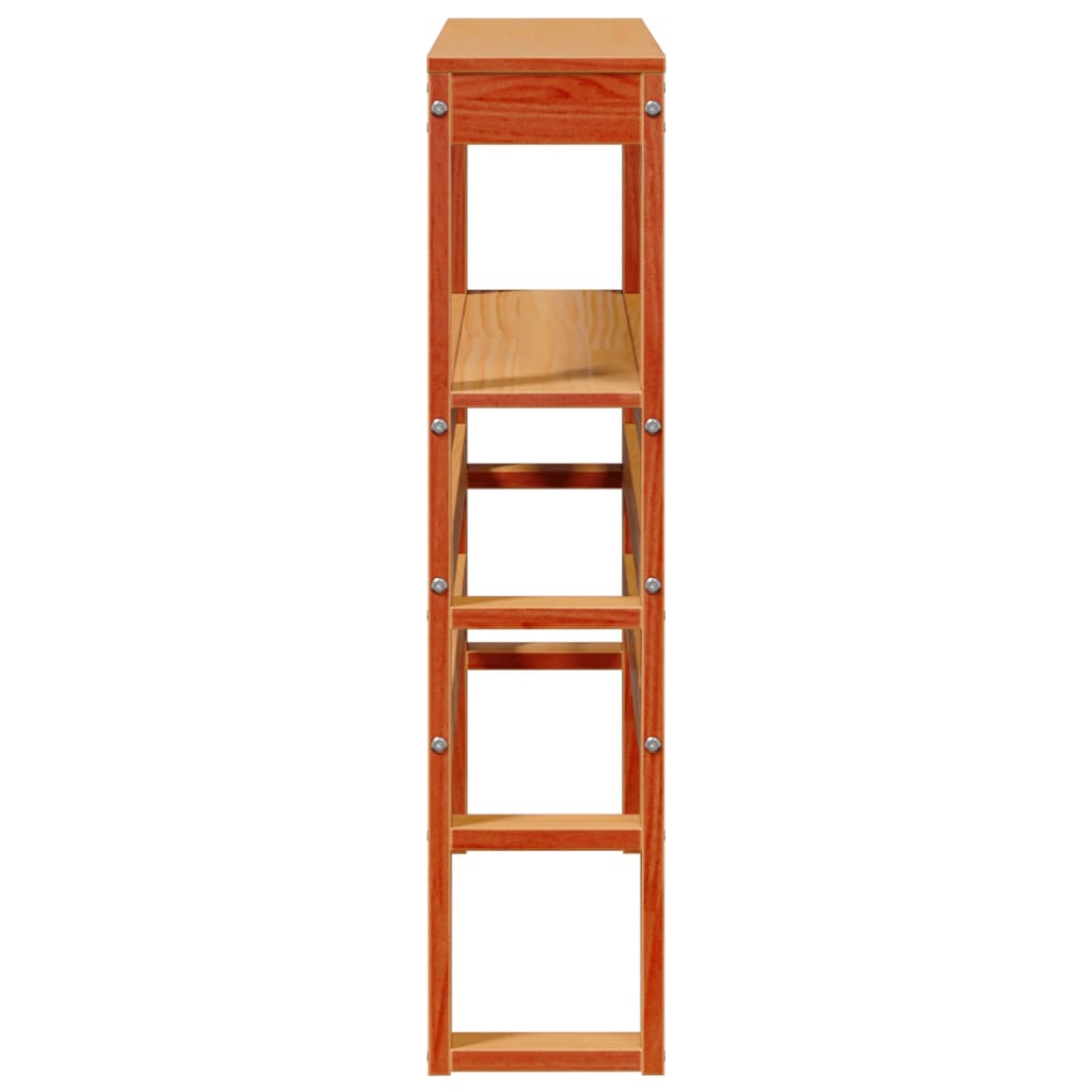 vidaXL Kopfteil mit Ablagen Wachsbraun 100 cm Massivholz Kiefer