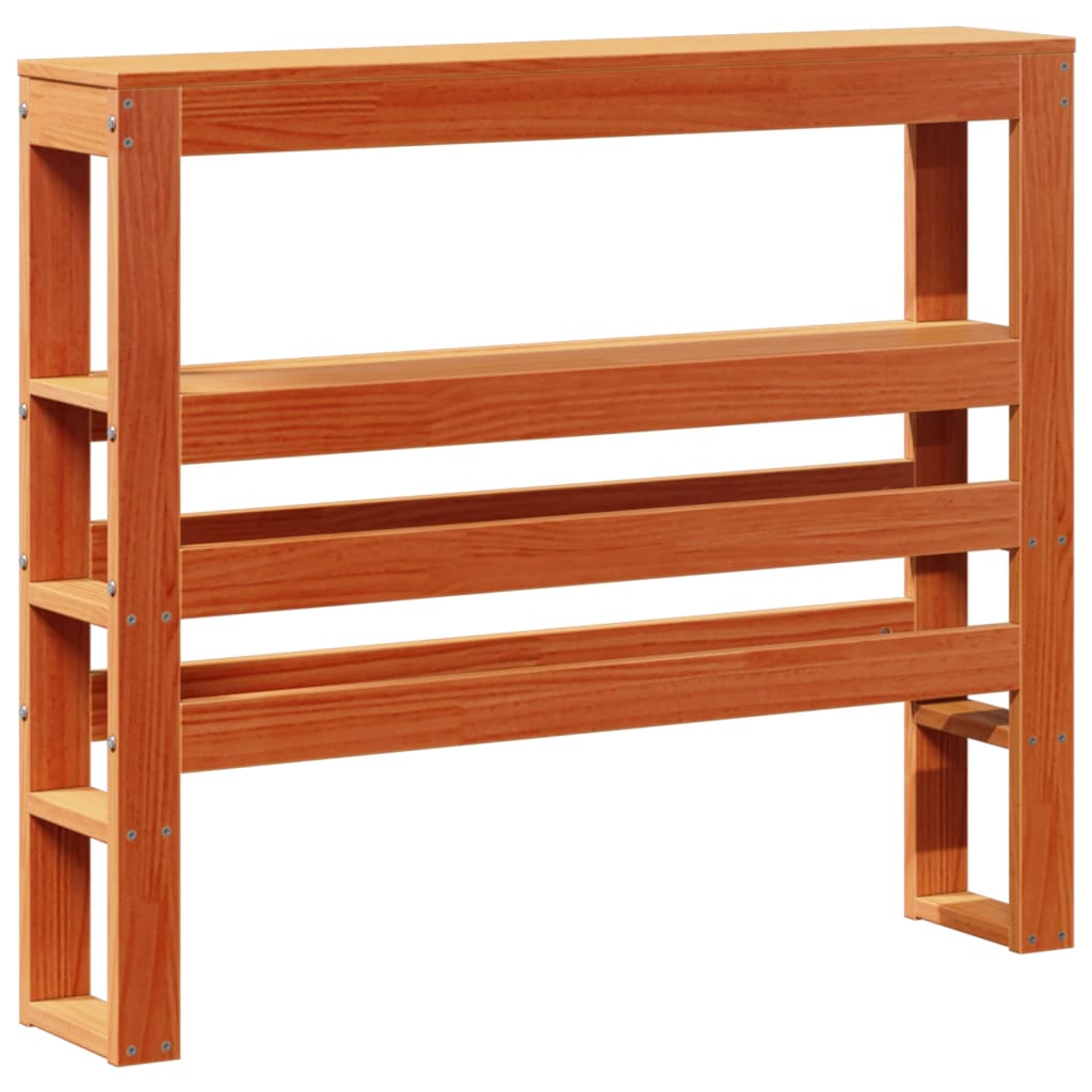 vidaXL Kopfteil mit Ablagen Wachsbraun 100 cm Massivholz Kiefer