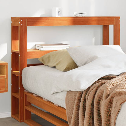 vidaXL Kopfteil mit Ablagen Wachsbraun 100 cm Massivholz Kiefer