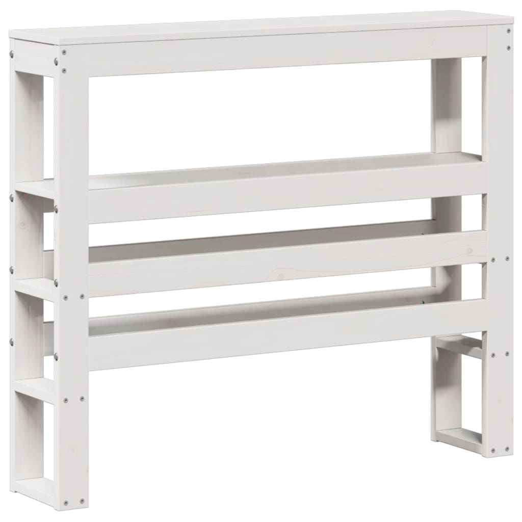 vidaXL Kopfteil mit Ablagen Weiß 90 cm Massivholz Kiefer