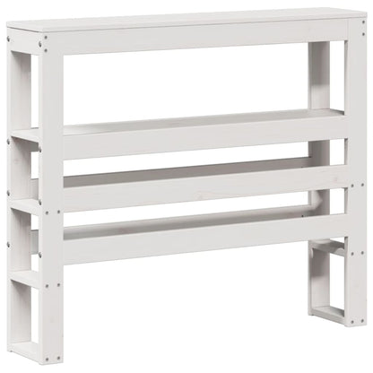 vidaXL Kopfteil mit Ablagen Weiß 90 cm Massivholz Kiefer