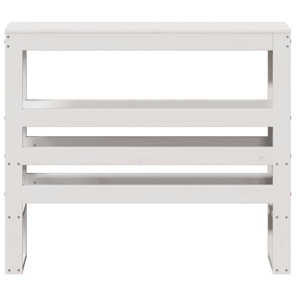 vidaXL Kopfteil mit Ablagen Weiß 90 cm Massivholz Kiefer