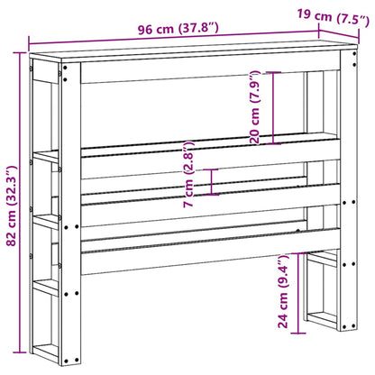 vidaXL Kopfteil mit Ablagen Weiß 90 cm Massivholz Kiefer