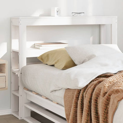 vidaXL Kopfteil mit Ablagen Weiß 90 cm Massivholz Kiefer