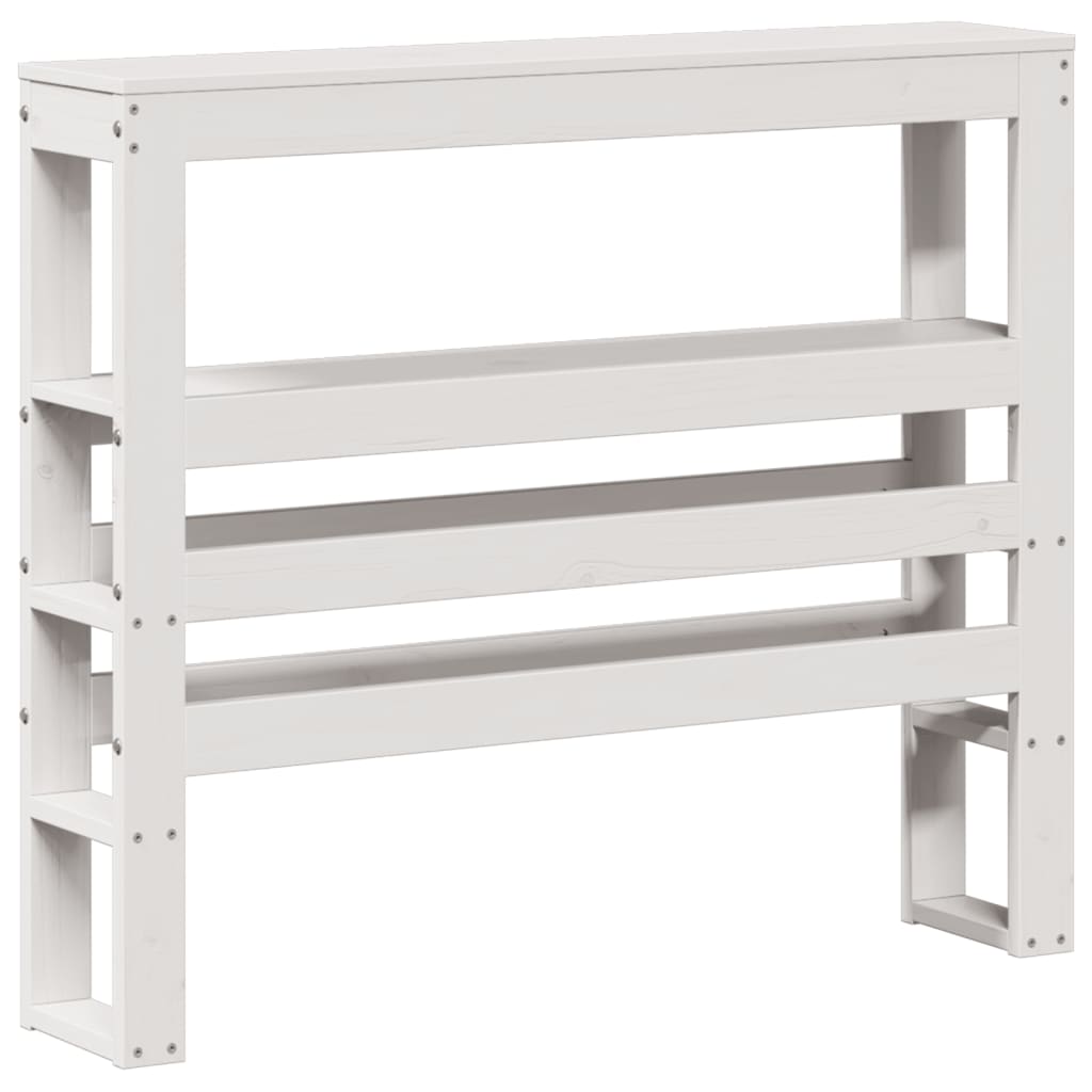 vidaXL Kopfteil mit Ablagen Weiß 75 cm Massivholz Kiefer