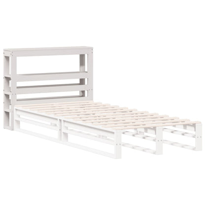 vidaXL Kopfteil mit Ablagen Weiß 75 cm Massivholz Kiefer