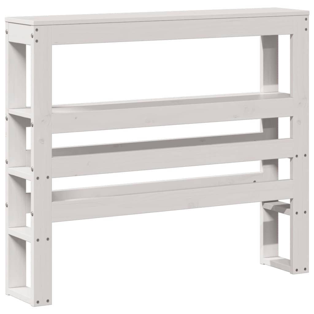vidaXL Kopfteil mit Ablagen Weiß 75 cm Massivholz Kiefer