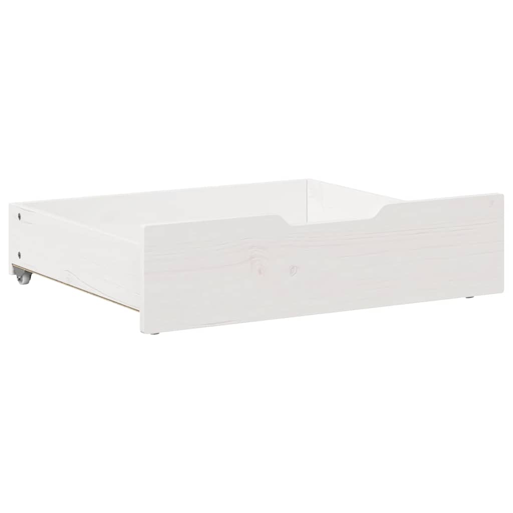 vidaXL Bettschubladen 2 Stk. Weiß 75x55x17 cm Massivholz Kiefer