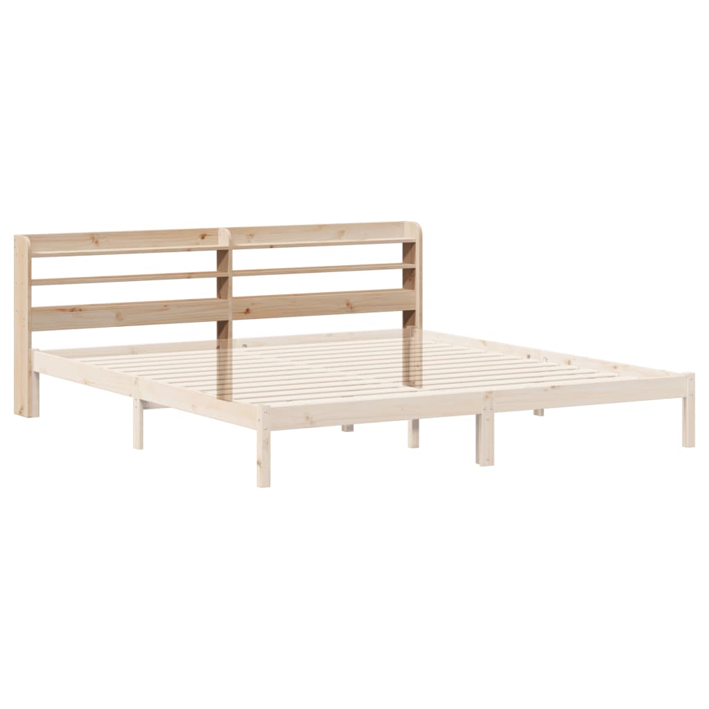 vidaXL Kopfteil mit Ablagen 200 cm Massivholz Kiefer