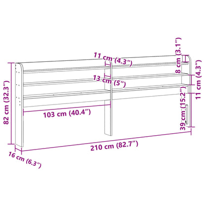 vidaXL Kopfteil mit Ablagen 200 cm Massivholz Kiefer