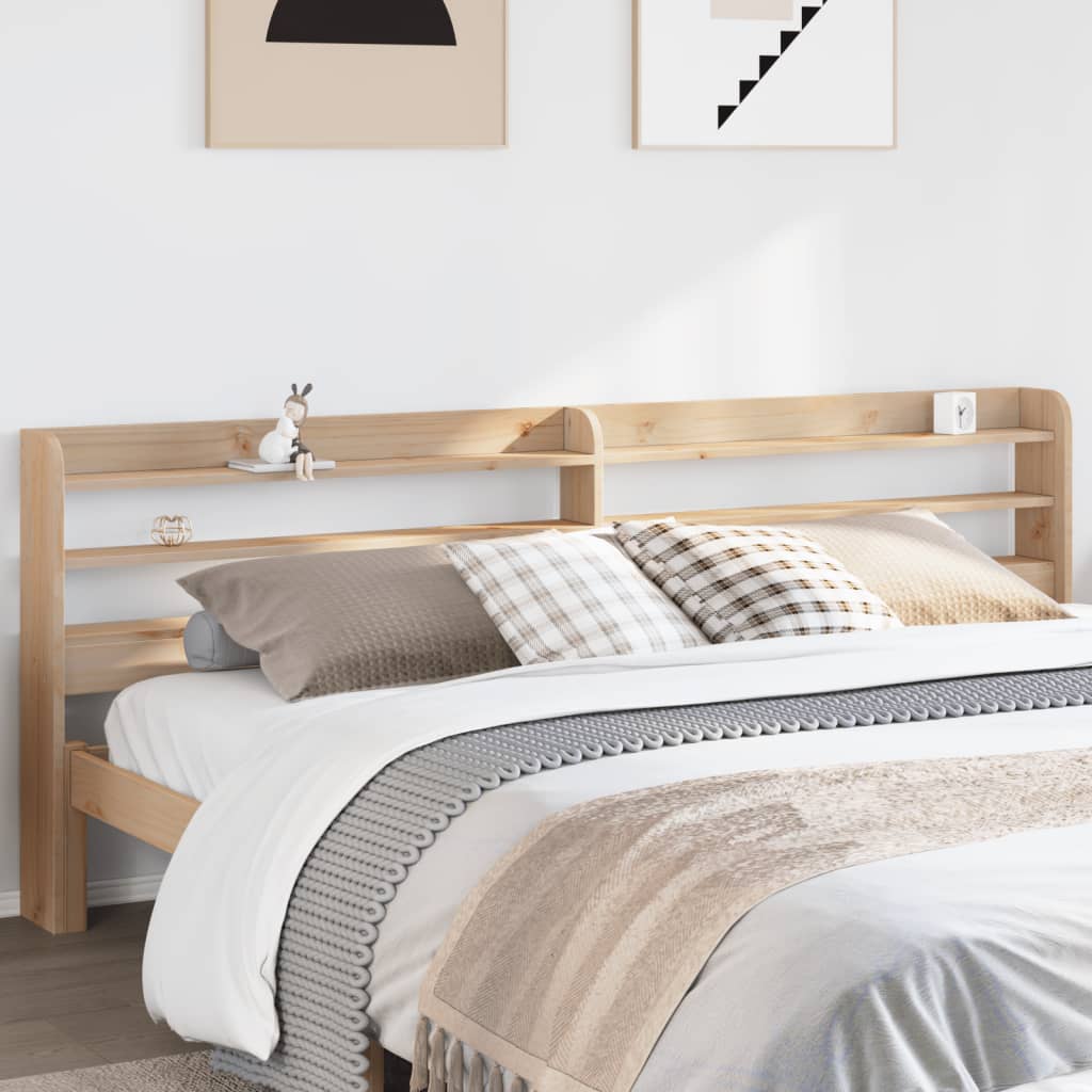 vidaXL Kopfteil mit Ablagen 200 cm Massivholz Kiefer