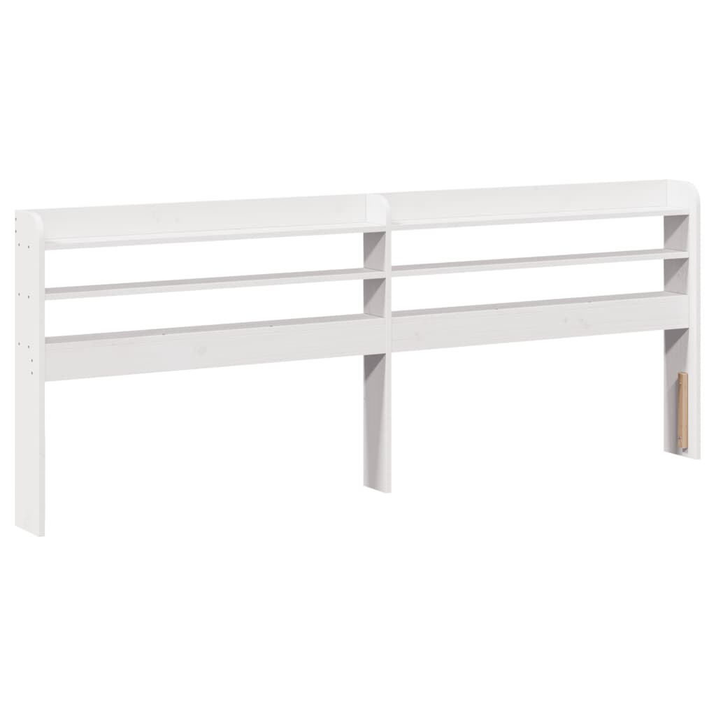 vidaXL Kopfteil mit Ablagen Weiß 180 cm Massivholz Kiefer