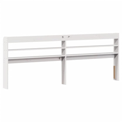 vidaXL Kopfteil mit Ablagen Weiß 180 cm Massivholz Kiefer