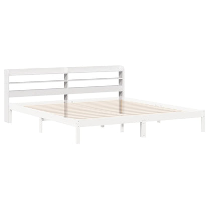 vidaXL Kopfteil mit Ablagen Weiß 180 cm Massivholz Kiefer