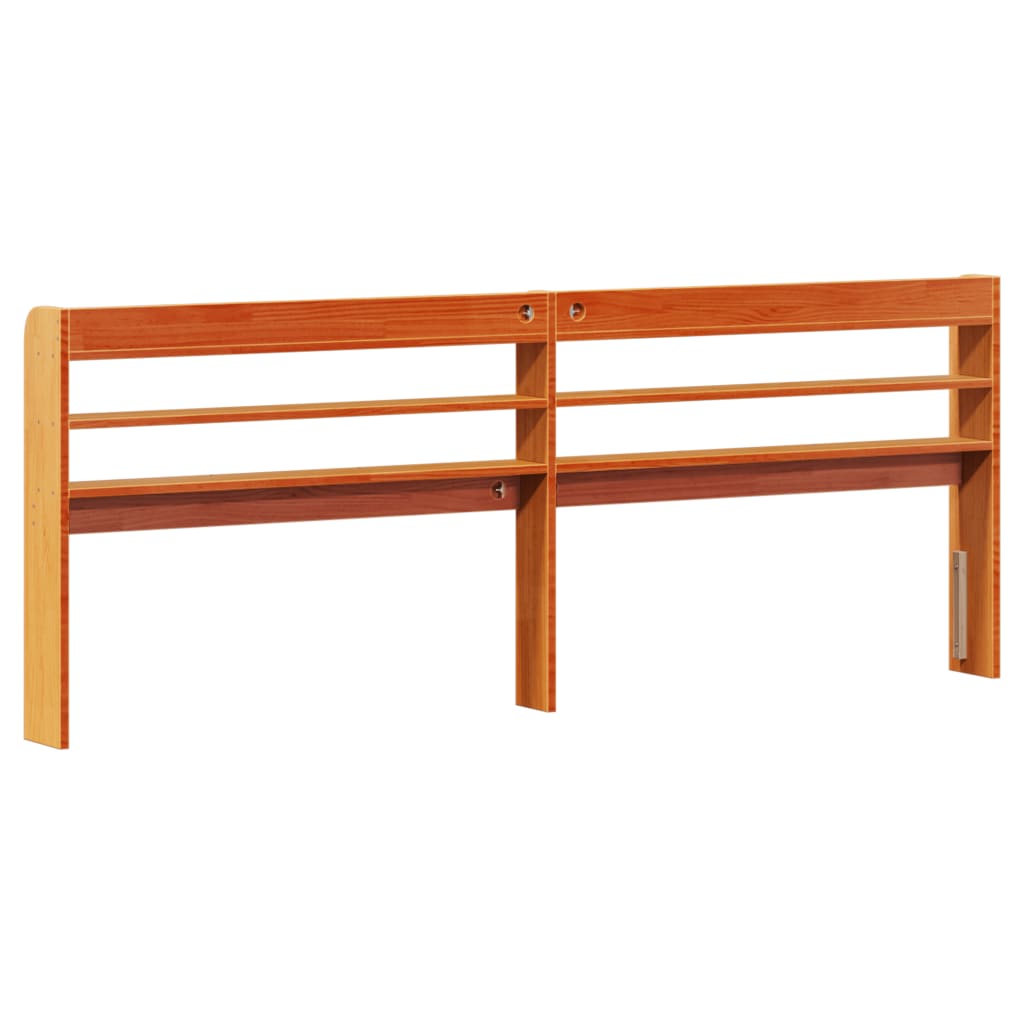 vidaXL Kopfteil mit Ablagen Wachsbraun 180 cm Massivholz Kiefer