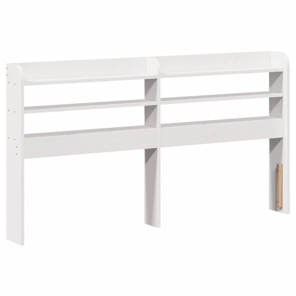 vidaXL Kopfteil mit Ablagen Weiß 160 cm Massivholz Kiefer