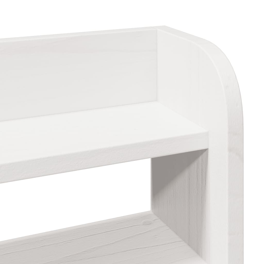 vidaXL Kopfteil mit Ablagen Weiß 160 cm Massivholz Kiefer