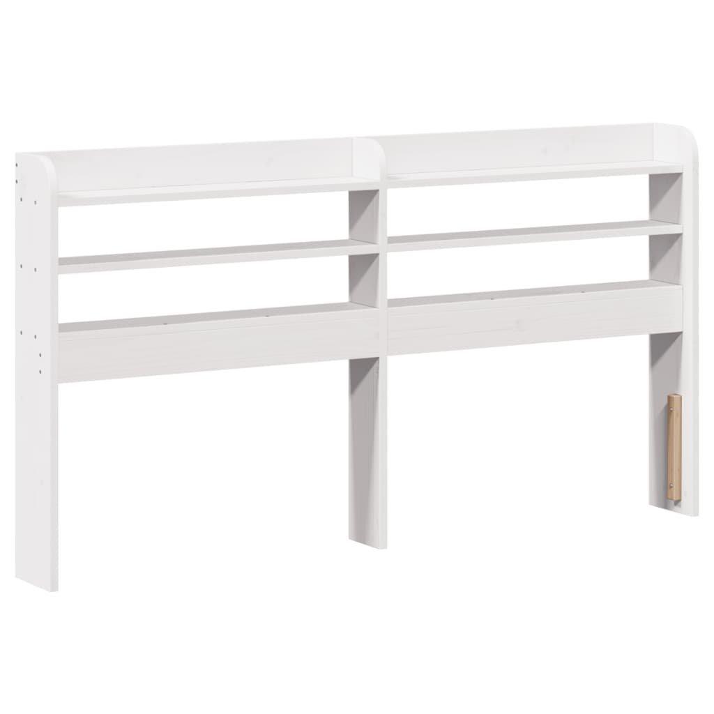 vidaXL Kopfteil mit Ablagen Weiß 140 cm Massivholz Kiefer