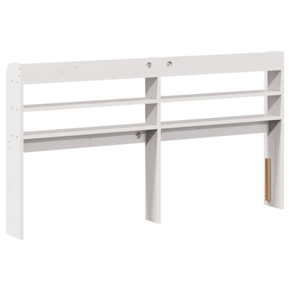 vidaXL Kopfteil mit Ablagen Weiß 140 cm Massivholz Kiefer