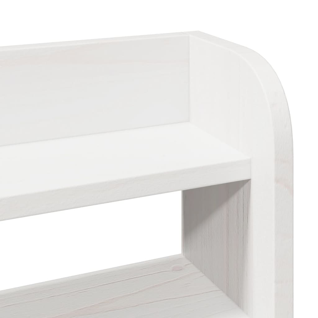 vidaXL Kopfteil mit Ablagen Weiß 140 cm Massivholz Kiefer