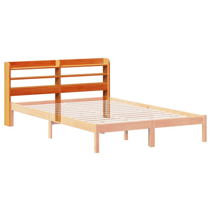 vidaXL Kopfteil mit Ablagen Wachsbraun 135 cm Massivholz Kiefer