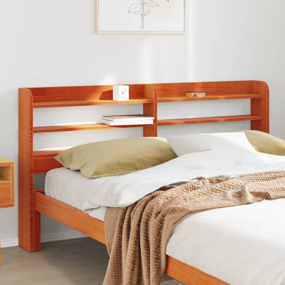 vidaXL Kopfteil mit Ablagen Wachsbraun 135 cm Massivholz Kiefer