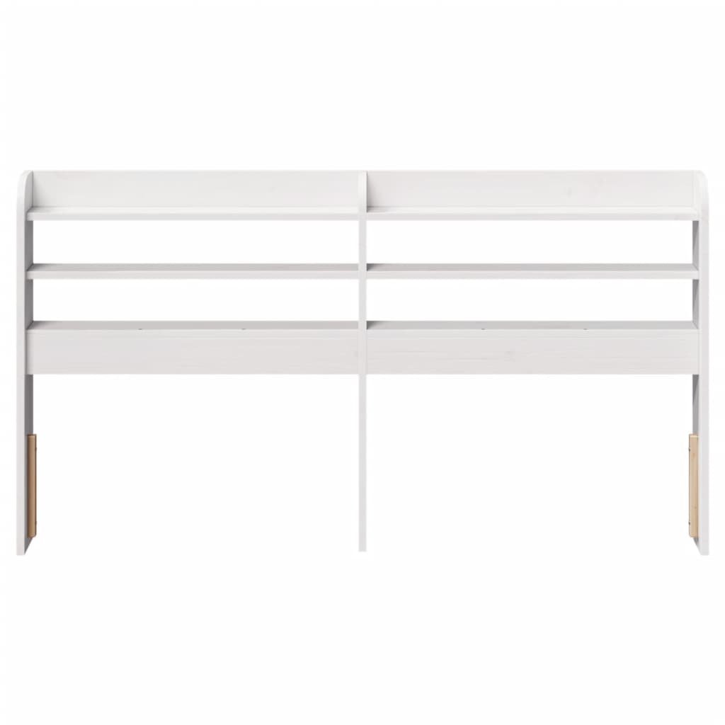 vidaXL Kopfteil mit Ablagen Weiß 120 cm Massivholz Kiefer
